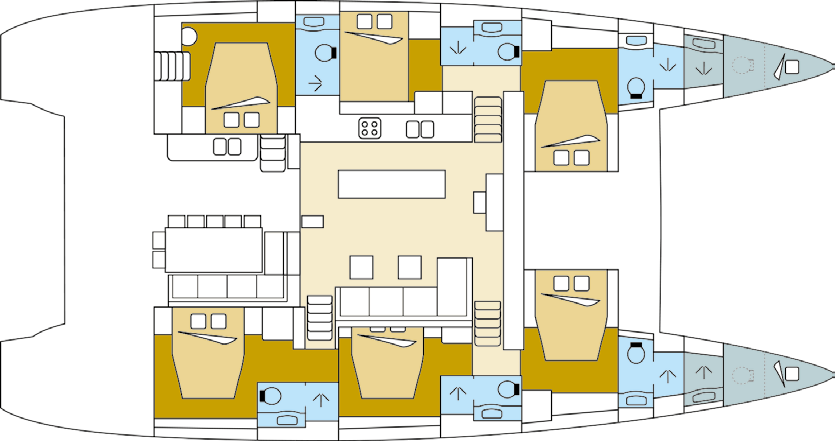 Lagoon 620 — půdorys / layout
